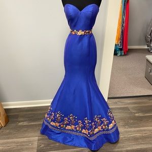 Floral Mermaid Prom Dress